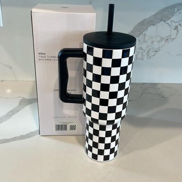 Simple Modern - Black & White Checkmate - 40oz Trek Tumbler - NWT! - Picture 2 of 11
